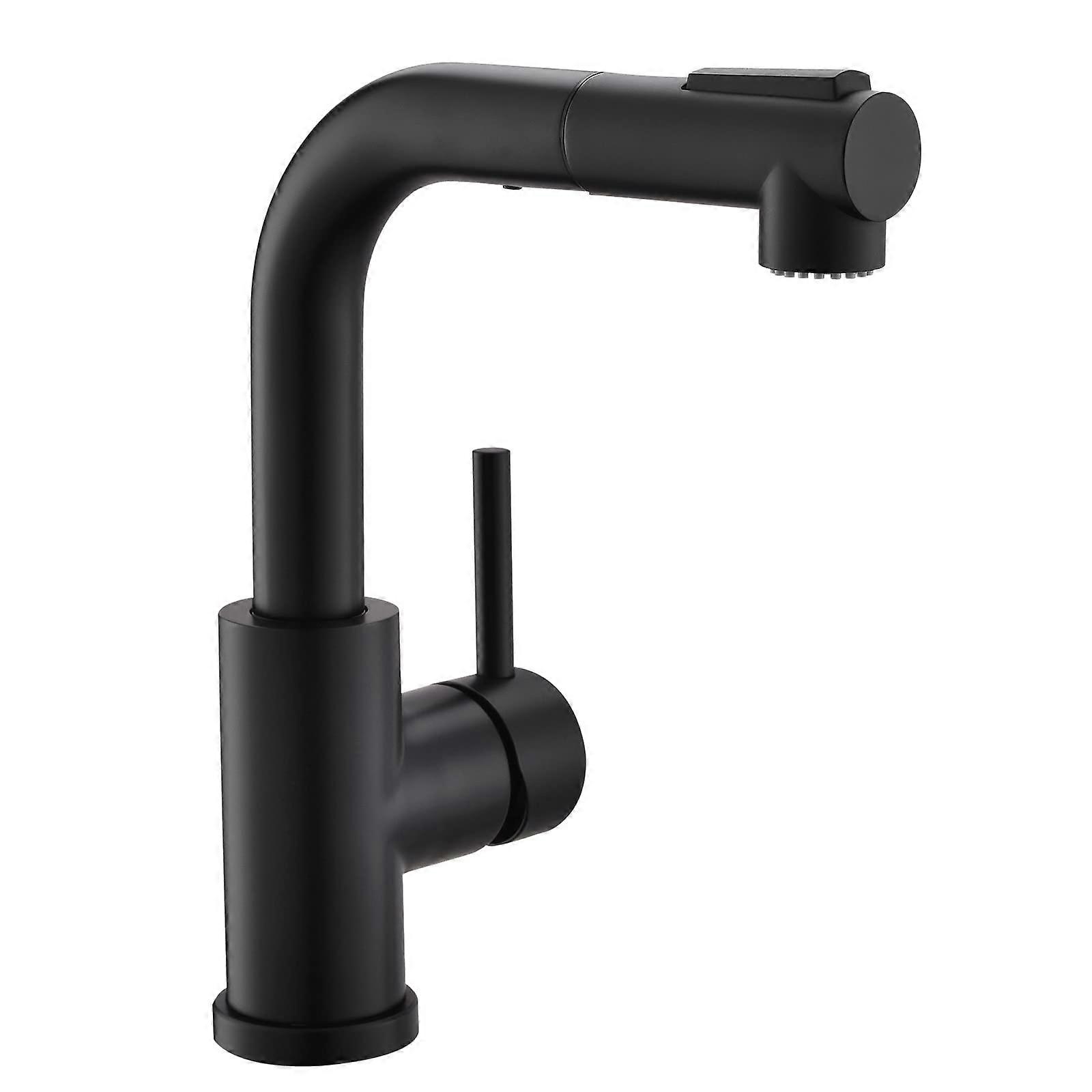 Matte Black Pull Down Kitchen Faucet Single Handle with Sprayer Easy OneHand Control