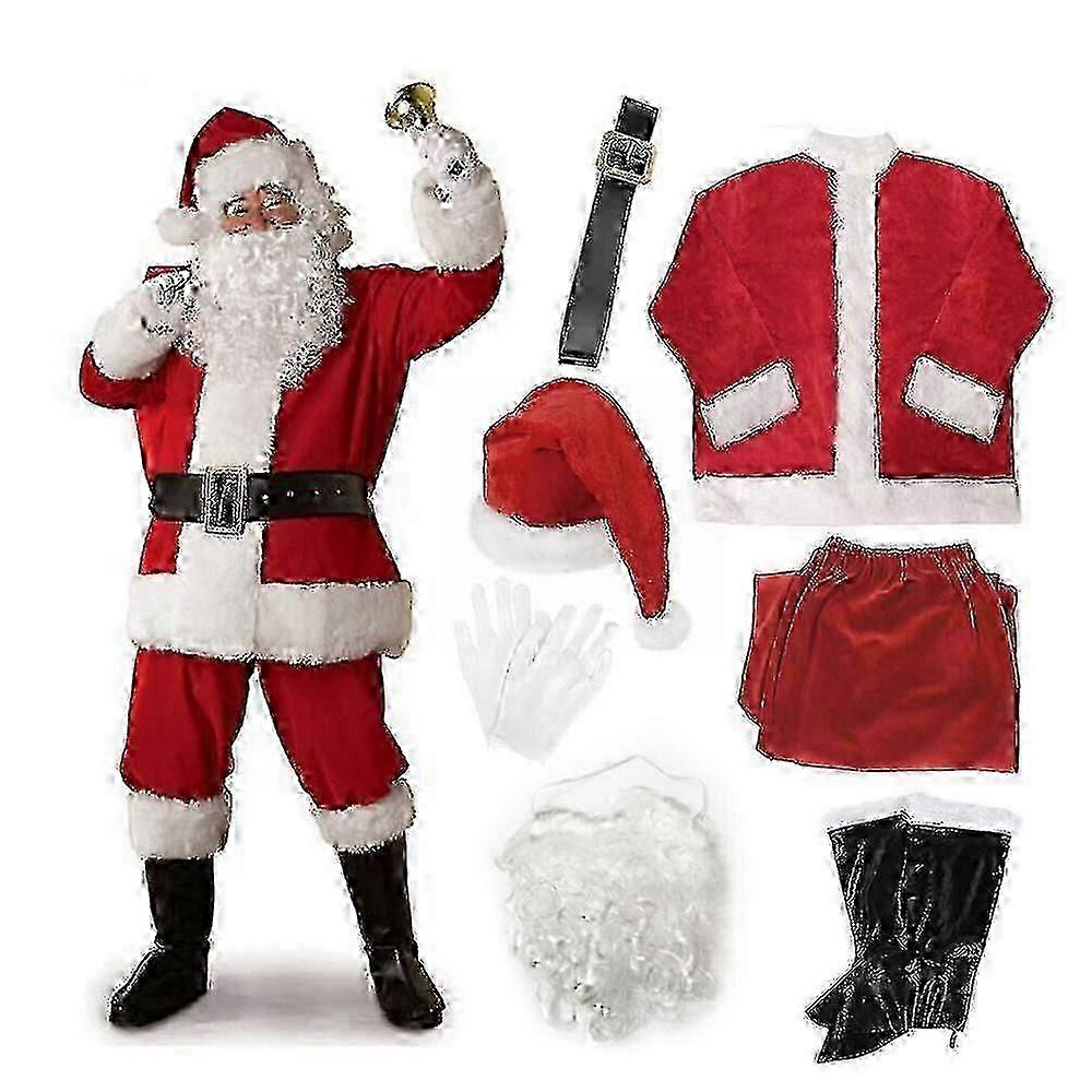 Santa Claus Adult Suit Mens Deluxe Father Christmas Fancy Dress Costume -  Ja | Fruugo UK