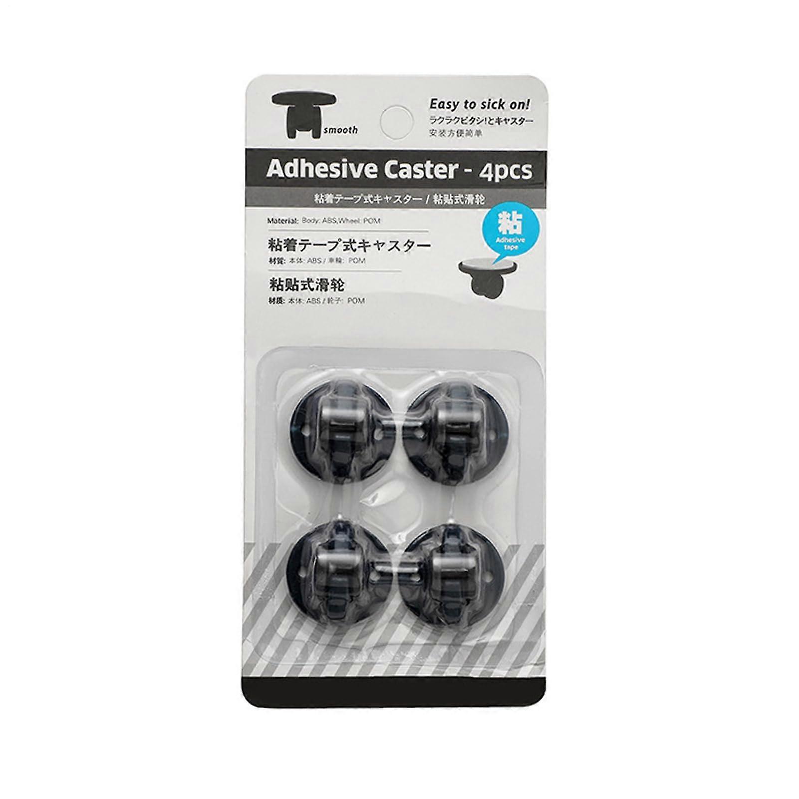 Adhesive Caster Wheels 4pcs Easy Install Smooth Quiet SelfAdhesive Mini Wheels for Boxes Cabinets Bins