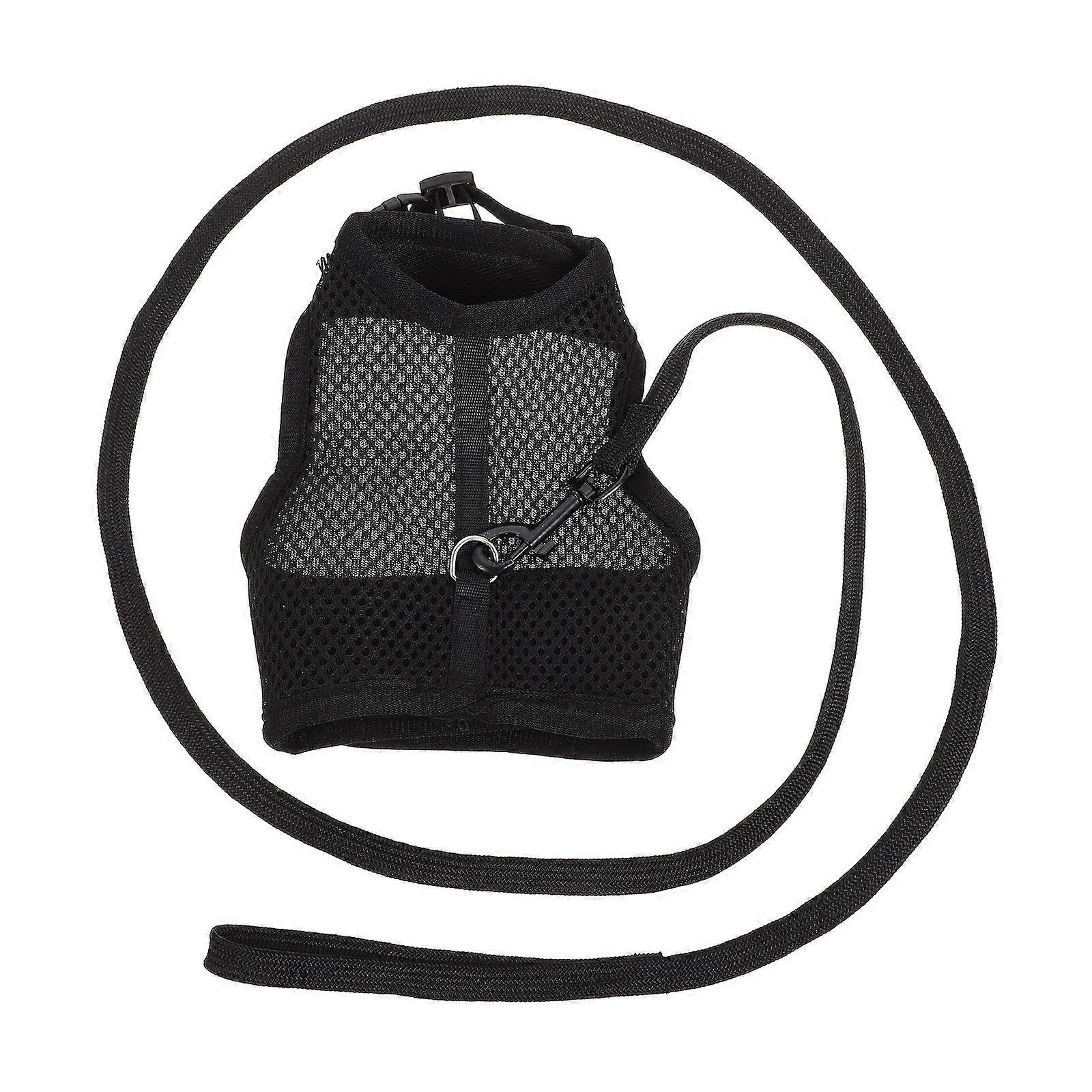 Breathable Rabbit Harness for Bunny Leash Walking 4Sets Black