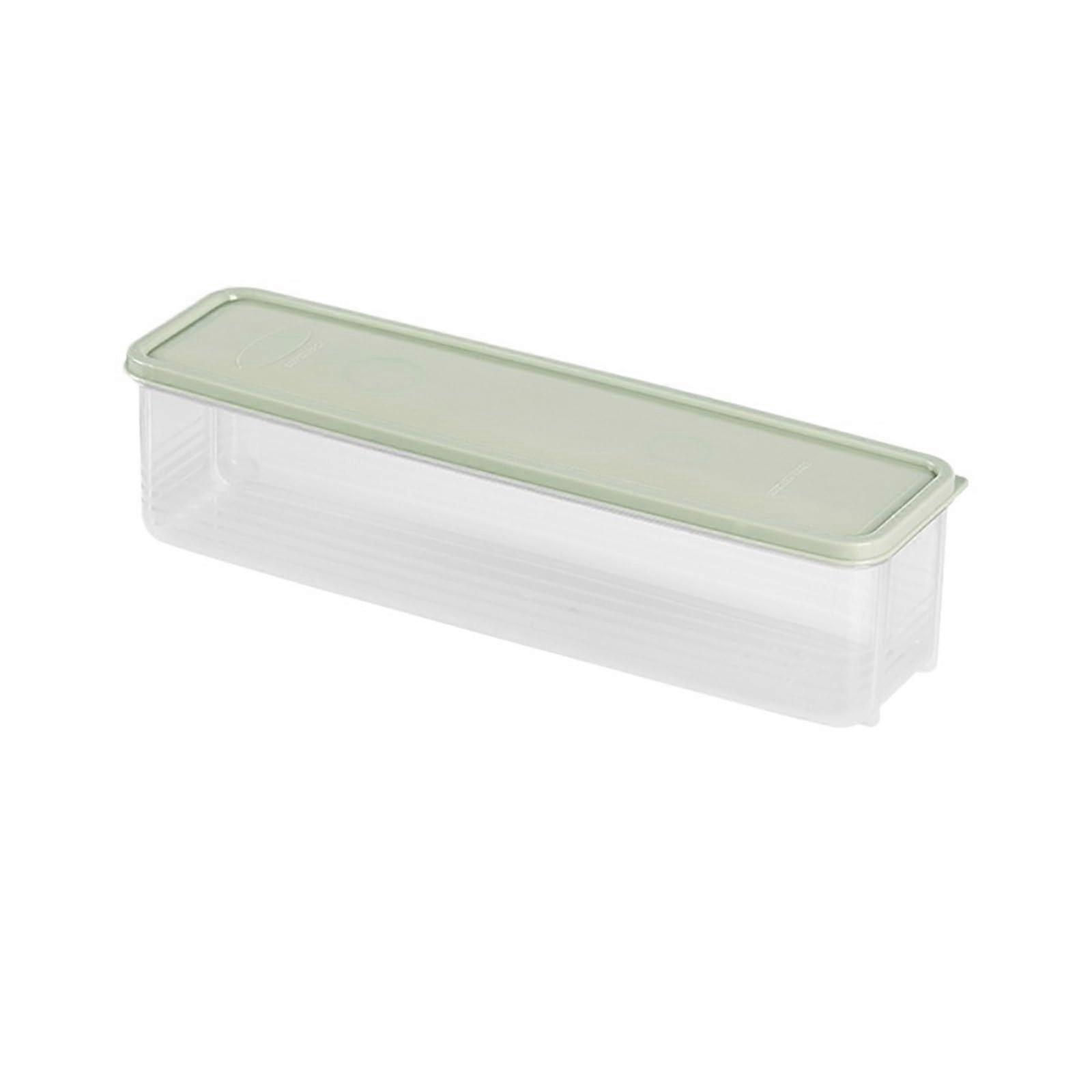 Food Storage Container Green Rectangular Plastic Storage Box for Kitchen Supplies and Refrigerator