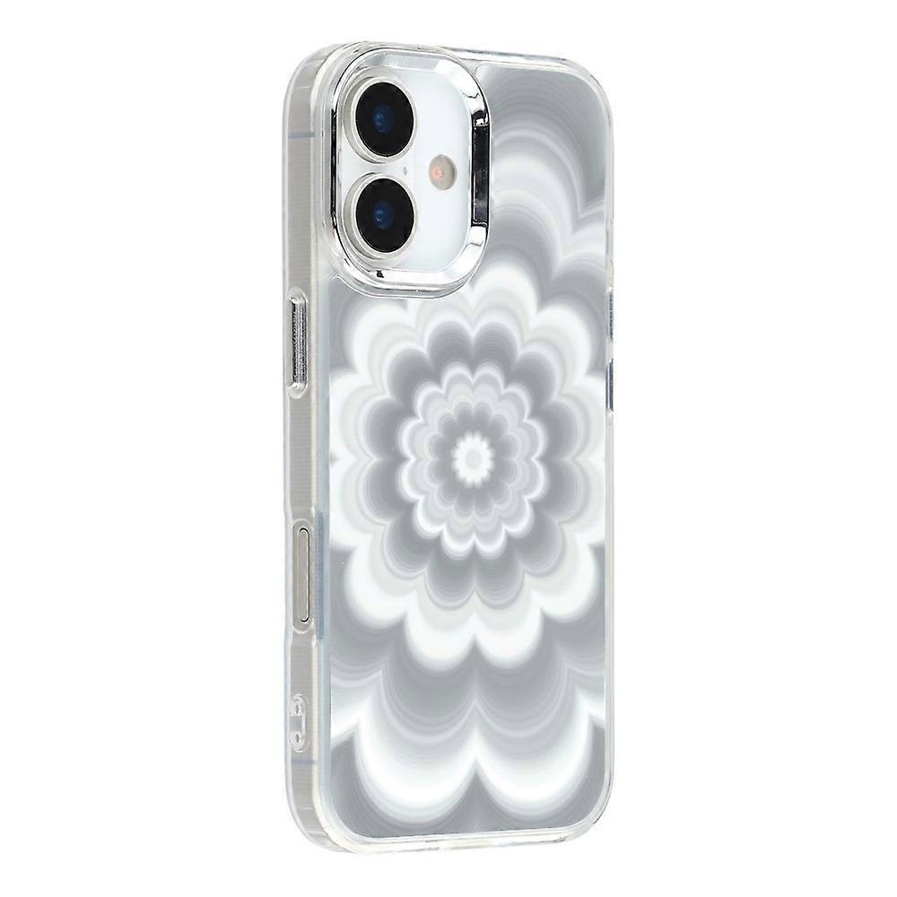 Compatible For iPhone 17 Case Striking Phantom Flower TPU Cover with Electroplating Lens Frame