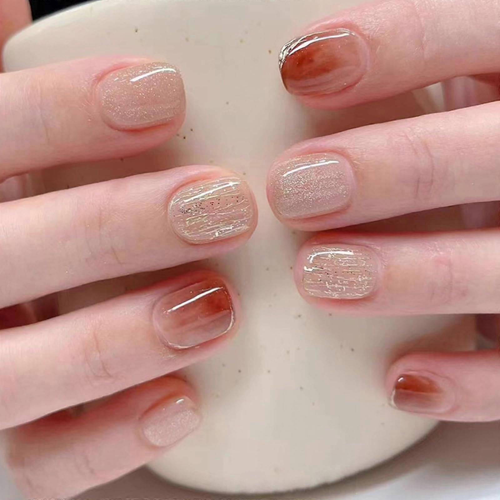 Butterfly Bow Press On Nails 24pcs False Nail Tips Set ABS Material Quick Glam Manicure