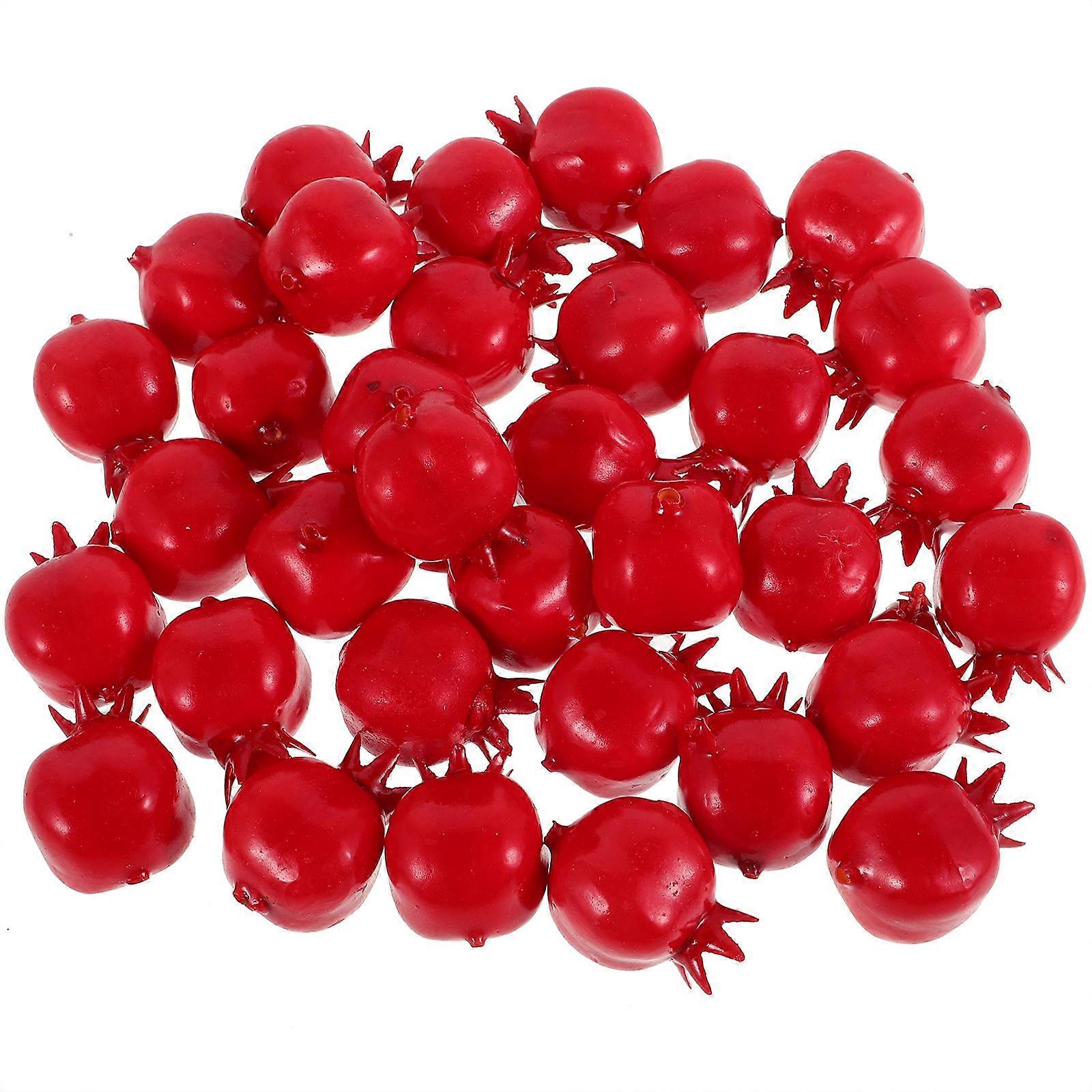 Stone Model Decoration Artificial Pomegranate for Display 50Pcs Miniature Red Foam