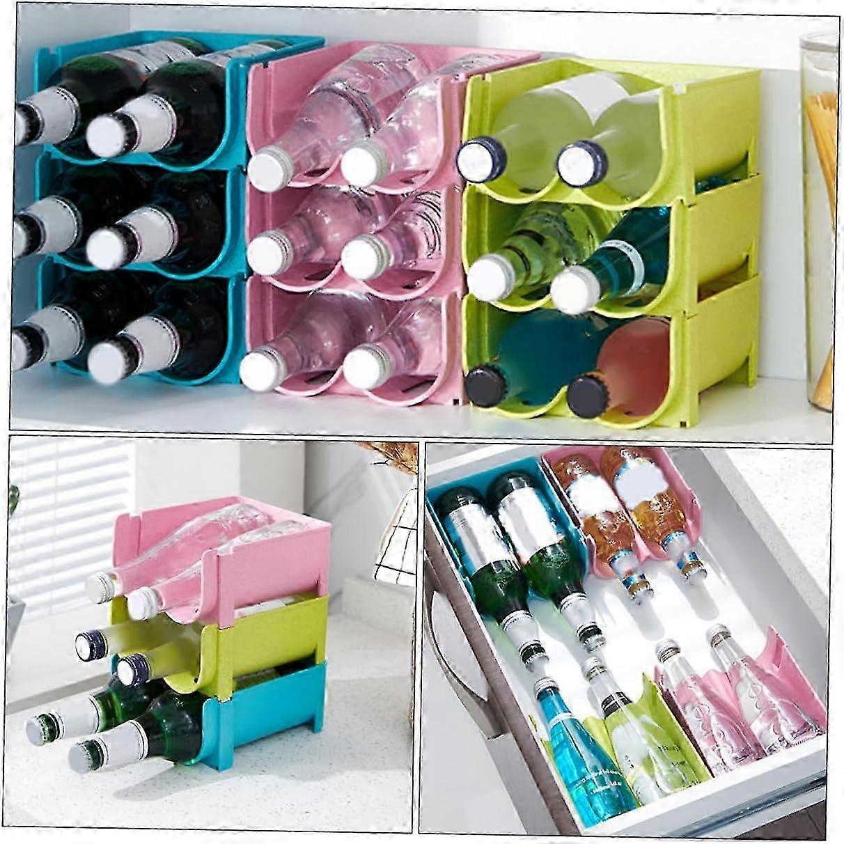 2025 3 Pack Plastic Stackable Bottle Shelf