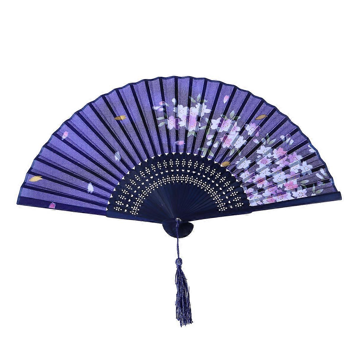 Bamboo Folding Fan for Women Use with Cherry Pattern