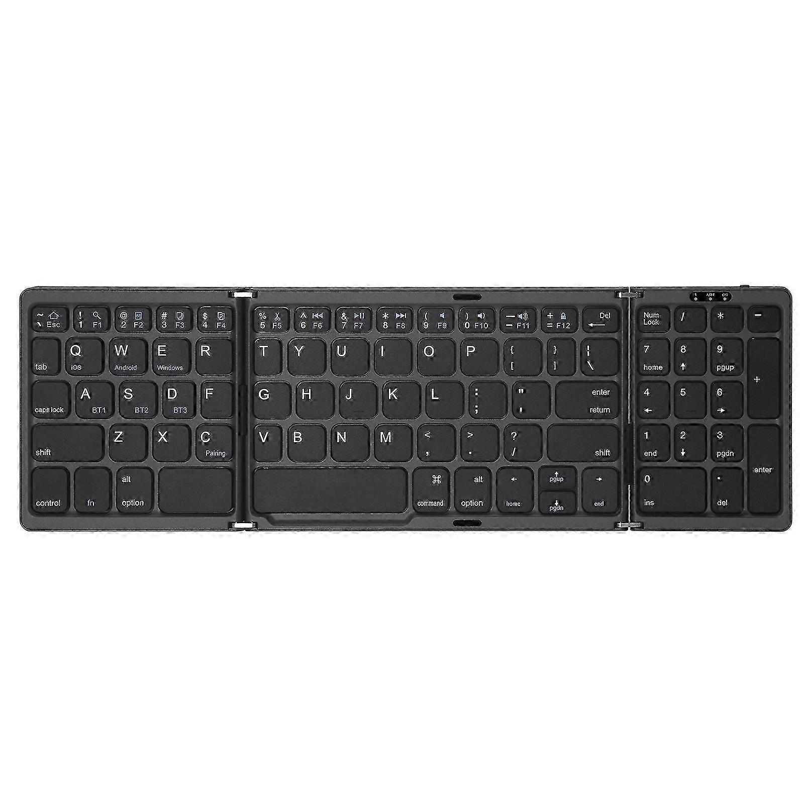 2026 B089 Bluetooth Foldable Keyboard with Numeric(Silver)