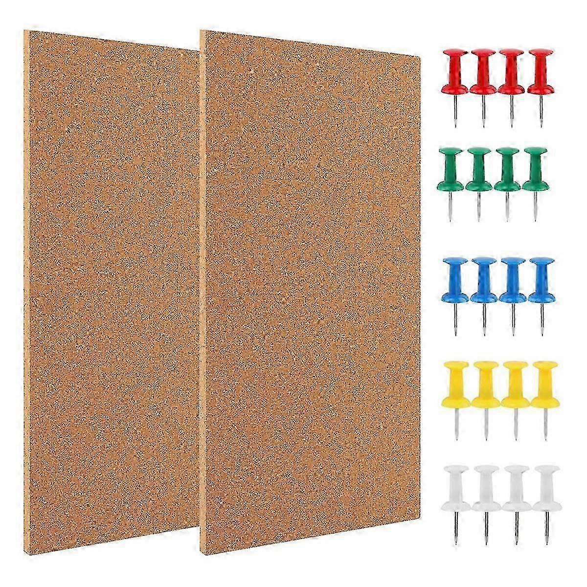 2025 Cork Board Bulletin Board, Small Rectangular Pin Board for Wall, Self-Adhesive Cork Board for Office