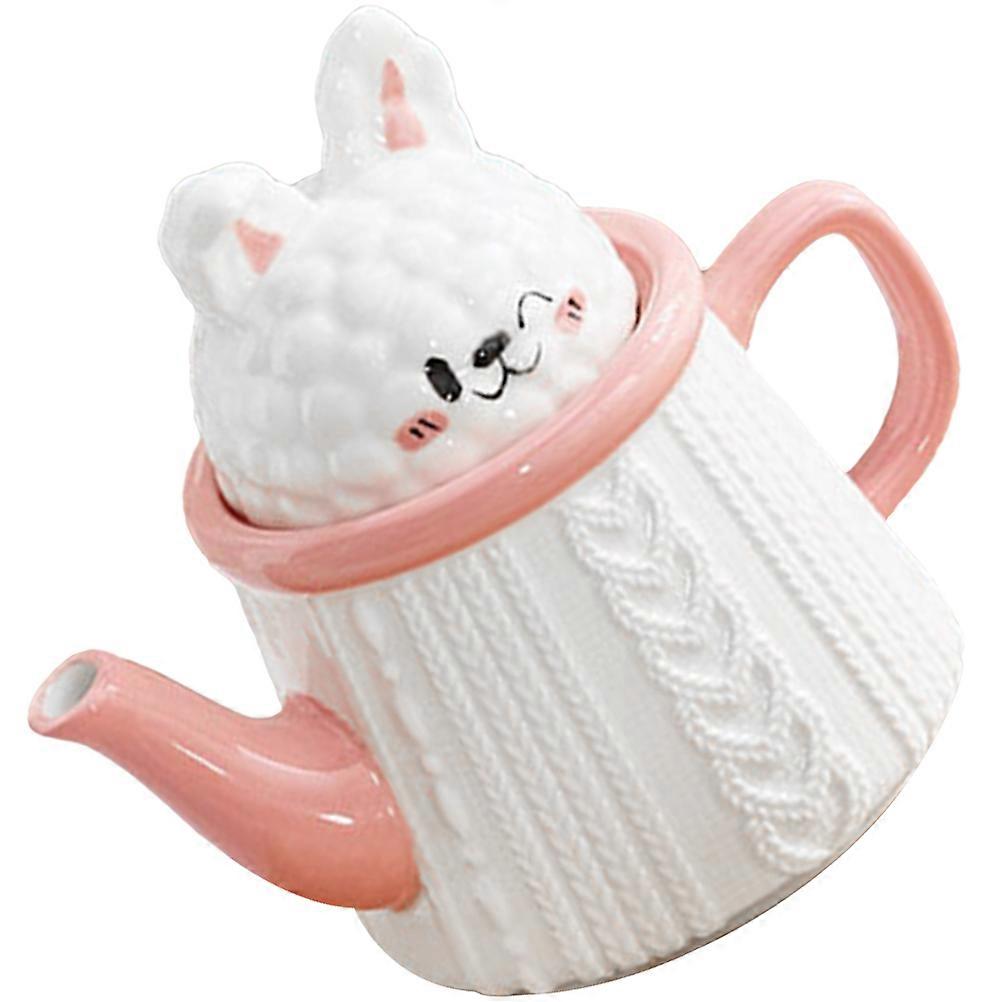 Ceramic Pitcher Cartoon Rabbit Milk Pitcher for Household Use 3Pcs