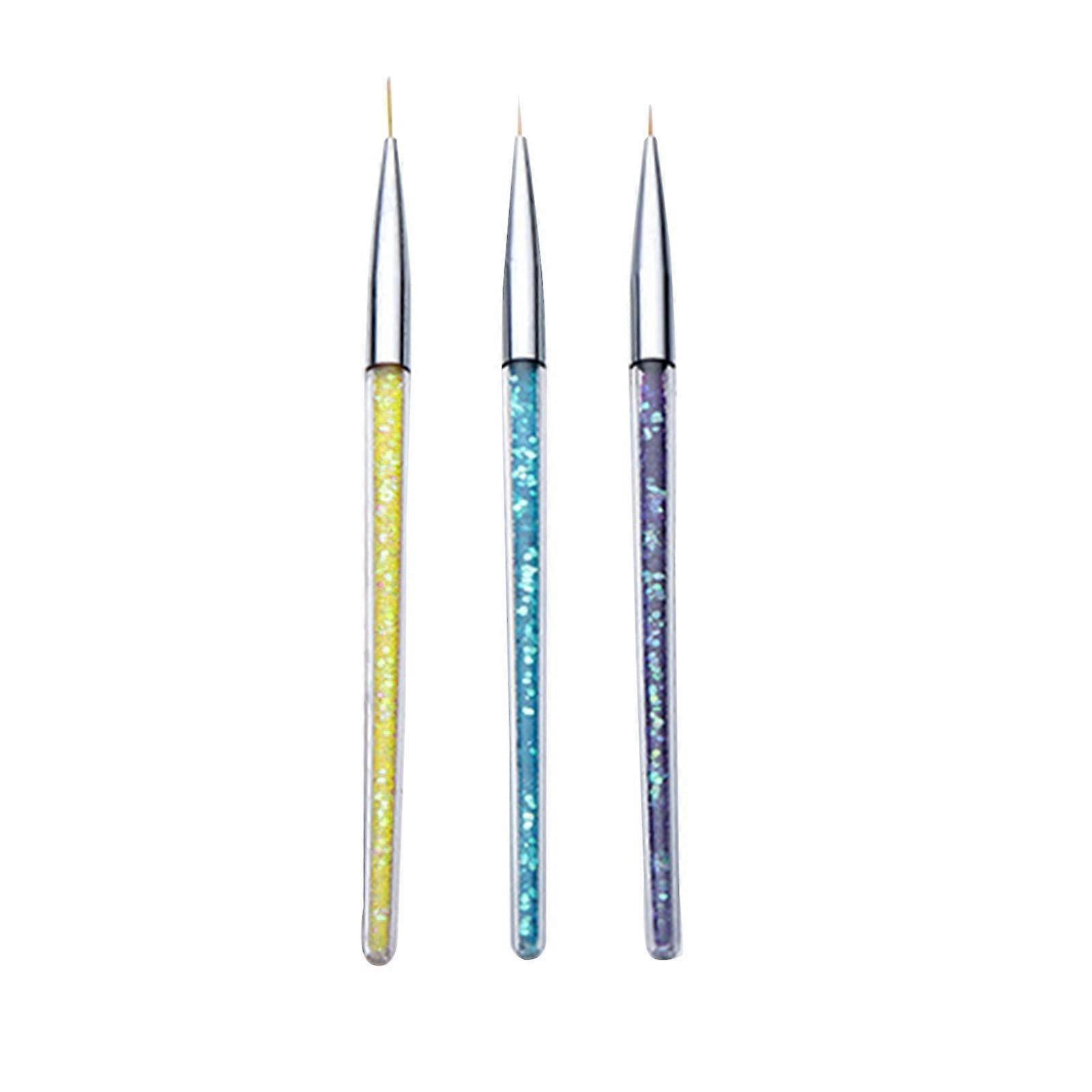 Nail Art Liner Brush Set for Precision Detailing with Multiple Tip Sizes, HandTrimmed Bristles