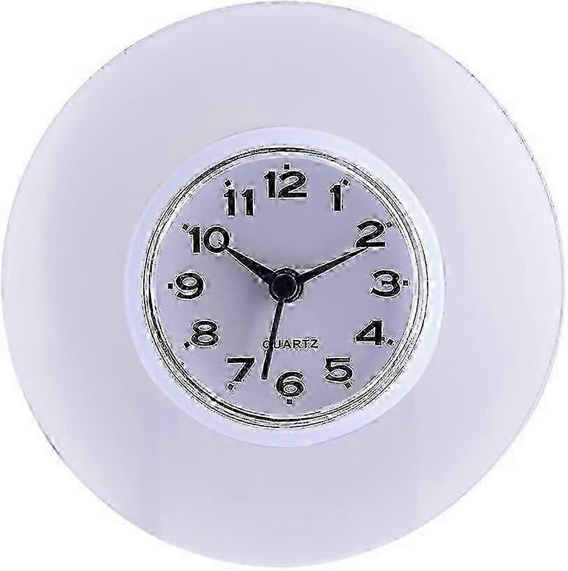 Bathroom Clock With Suction Cups - Wall Hanging Shower Clock, Waterproof (White)