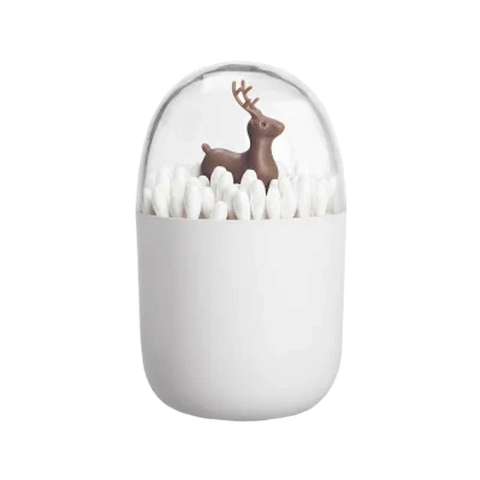 Toothpick Holder and Cotton Swab Storage Box, Dustproof MultiPurpose Creative Animal Design, 2PC