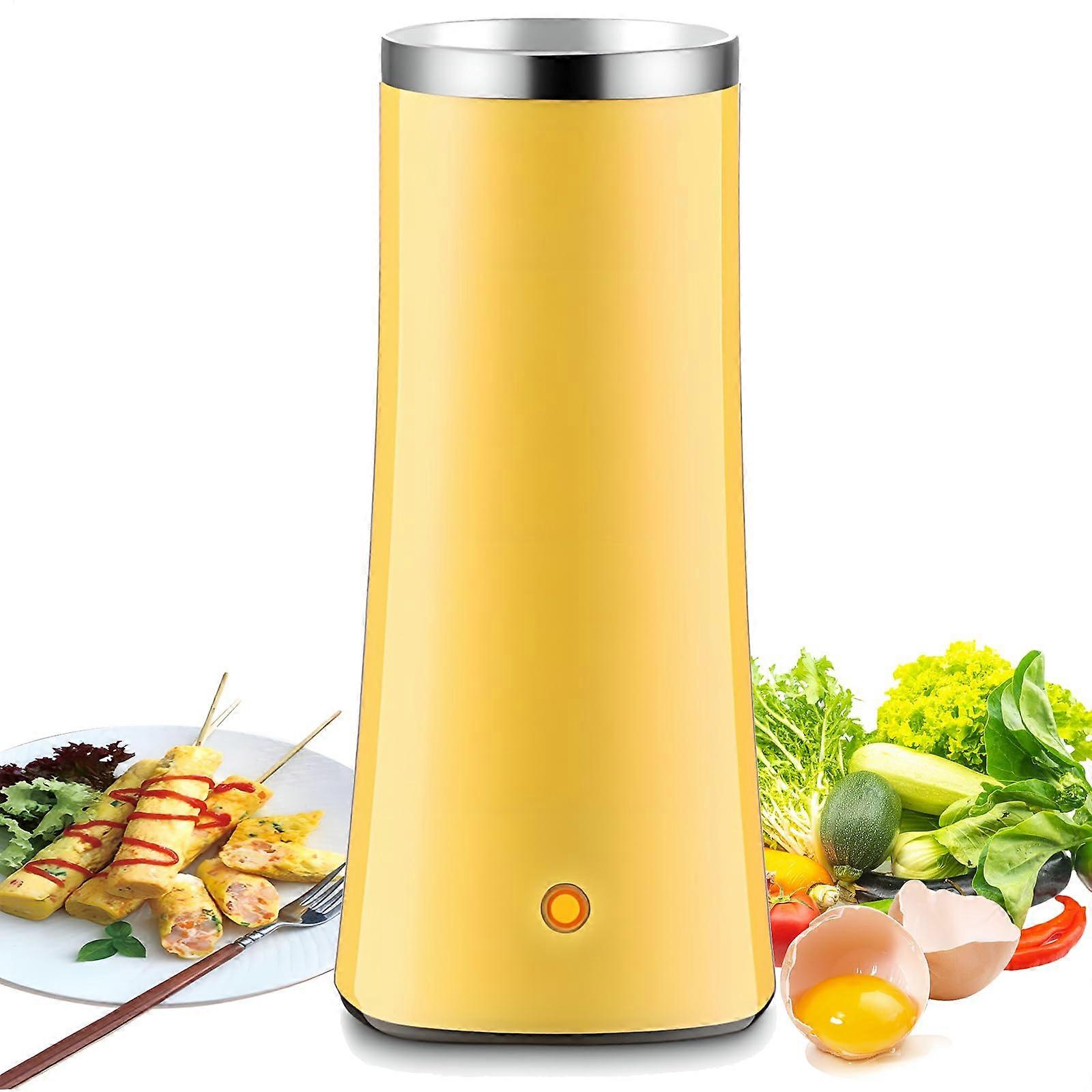 Egg Roll Maker with NonStick Coating, 9Min Vertical Egg Cooker for Breakfast, Yellow 80W