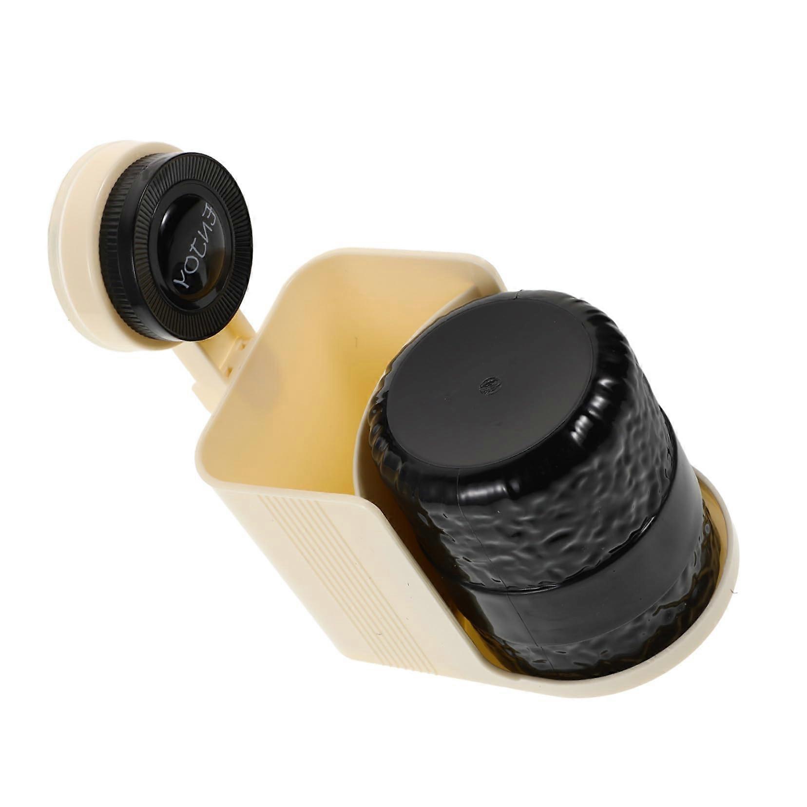 Wall Mounted Toothbrush Holder with Suction Cup, SelfDraining Bathroom Organizer, Black