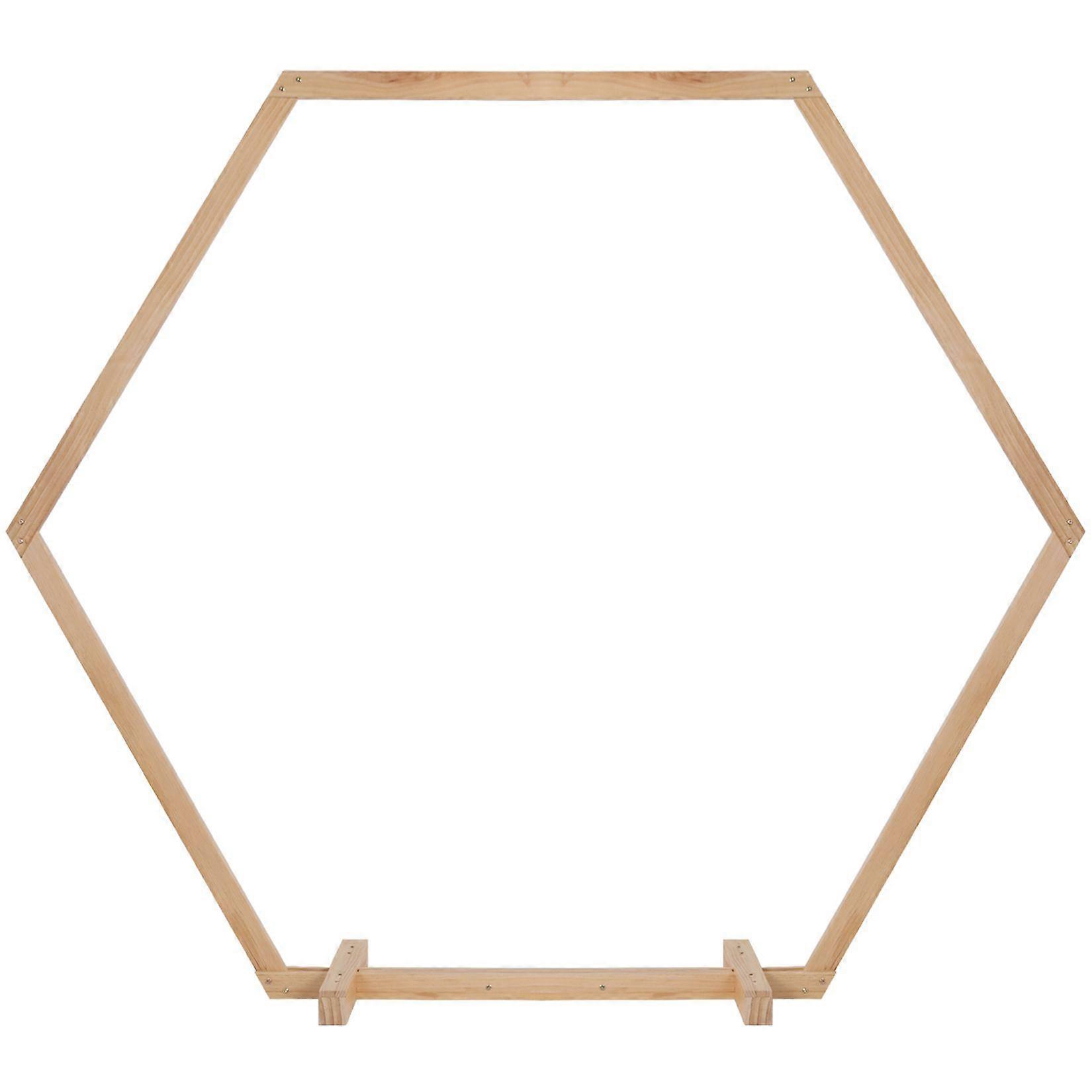 Hexagone en bois Wedding Arch Frame Backdrop Stand Garden Arbor Party Déco