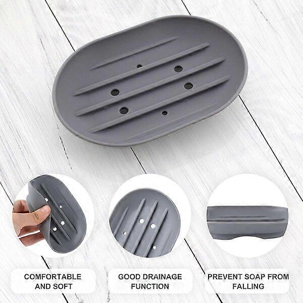 Soap Dish, Silicone Material, 2-Piece Set, Bathroom Storage Rack