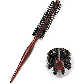 This small round brush for women is made of boar bristles and is suitable for short, fine hair. It has a natural wooden handle and a soft beard brush,