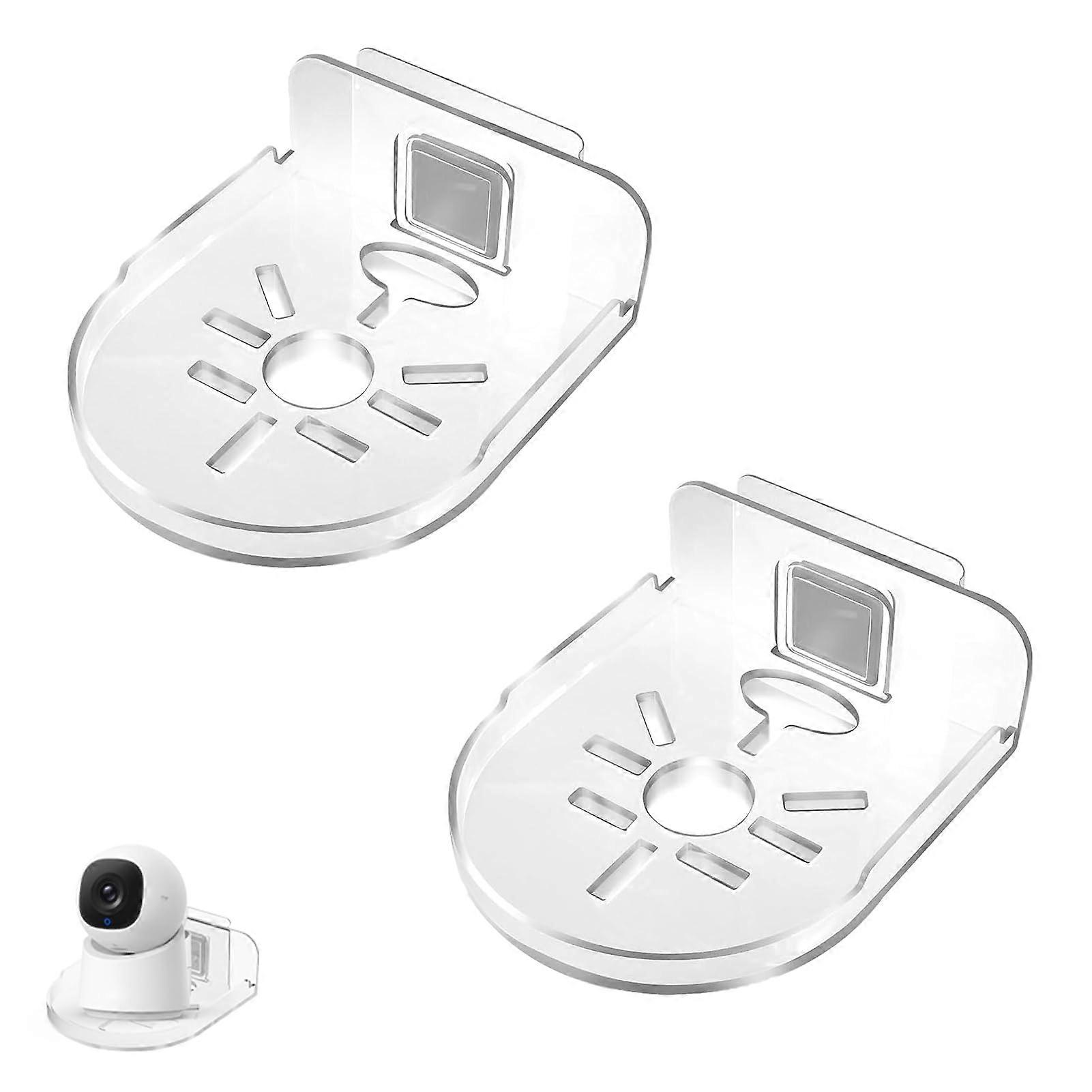 2PCS No Drill Security Camera Wall Mount Clear Acrylic Shelf with Universal Device Fit
