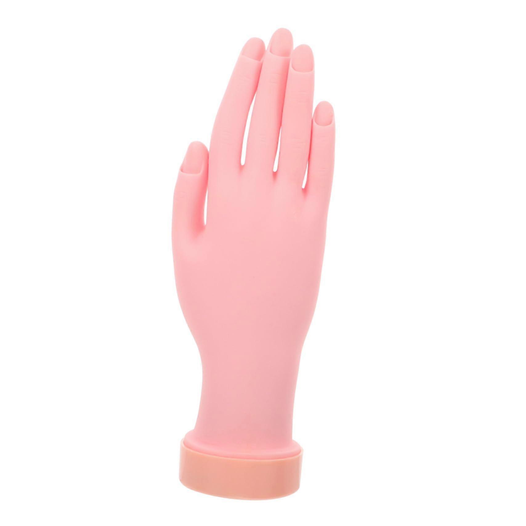 Nail Practice Hand with Natural Skinlike Surface, Flexible Reusable Manicure Training Hand Model