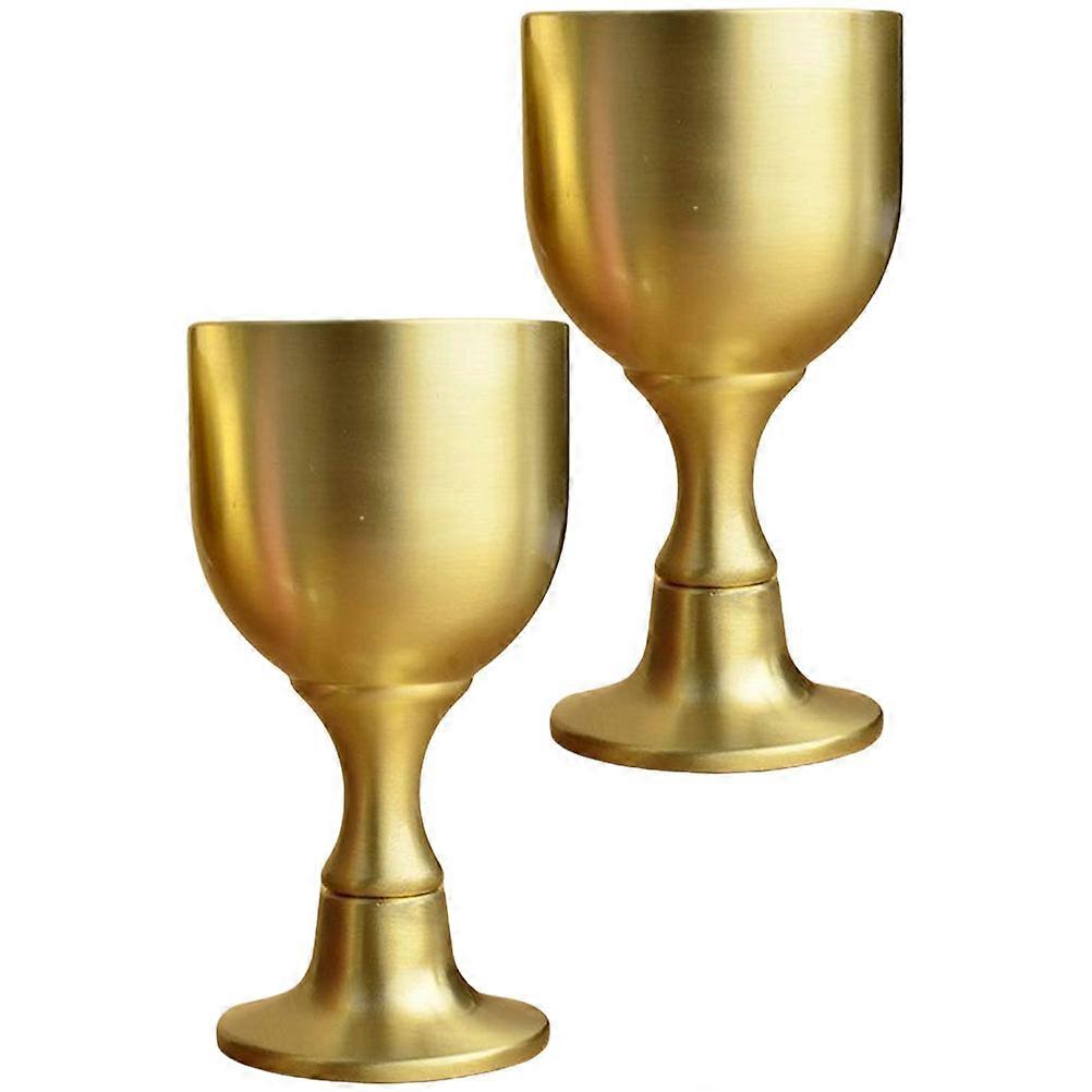 Pure Copper Wine Cup for Multi-Function Use 2Pcs Decorative Wine Goblet