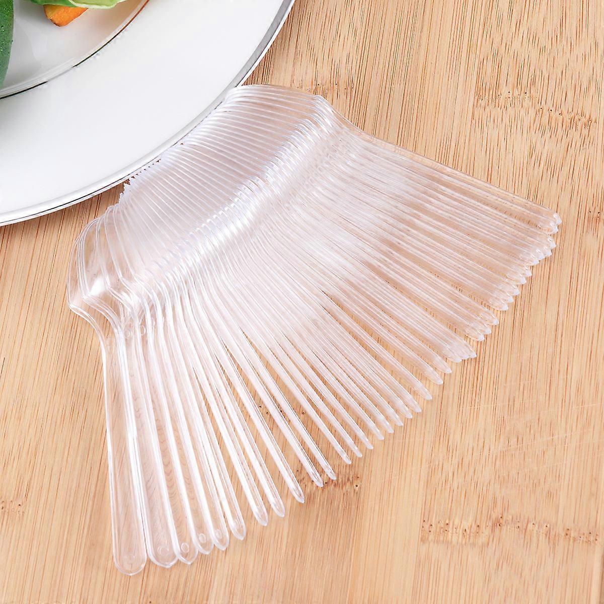 Plastic Spoons for Ice Cream Use by Bestomz with 100Pcs Quantity