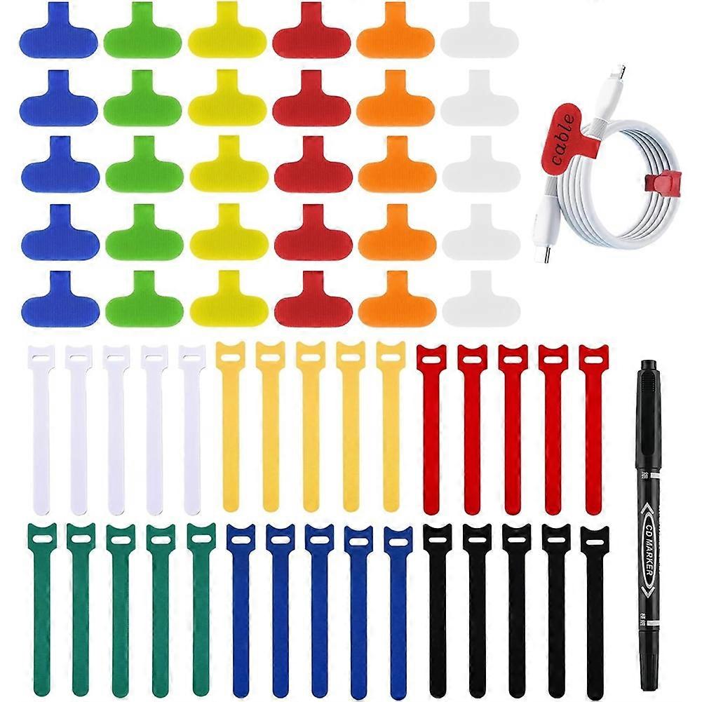 60Pack Reusable Cable Labels & Cord Organizer Kit