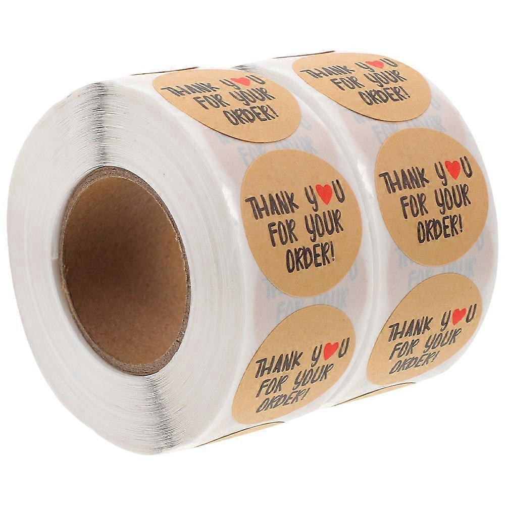 Practical Round Stickers Brown Sealing Label For Packaging 2 Rolls