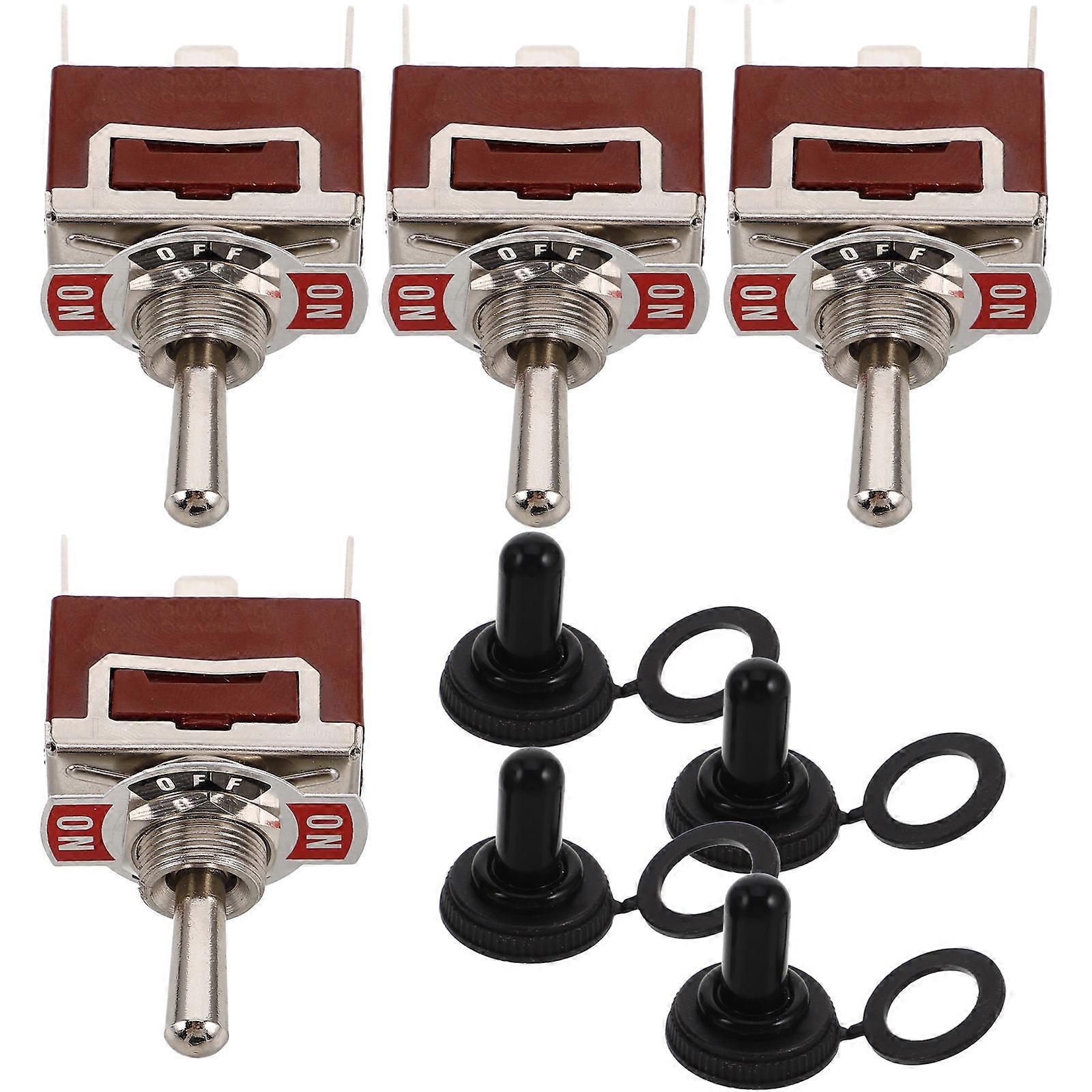 Automotive Toggle Switch 3-Way Waterproof Cap Replacement 4Sets for Car