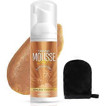 Mousse autobronzeadora hidratante - Tom médio - Mousse autobronzeadora de secagem rápida para um bronzeado natural - Autobronzeador sem manchas - Aplicador de luva autobronzeadora