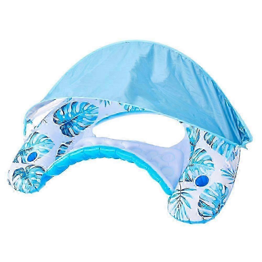 Pool Chair Lounge Float With Detachable Sun Shade Cover Inflatable Pool Float