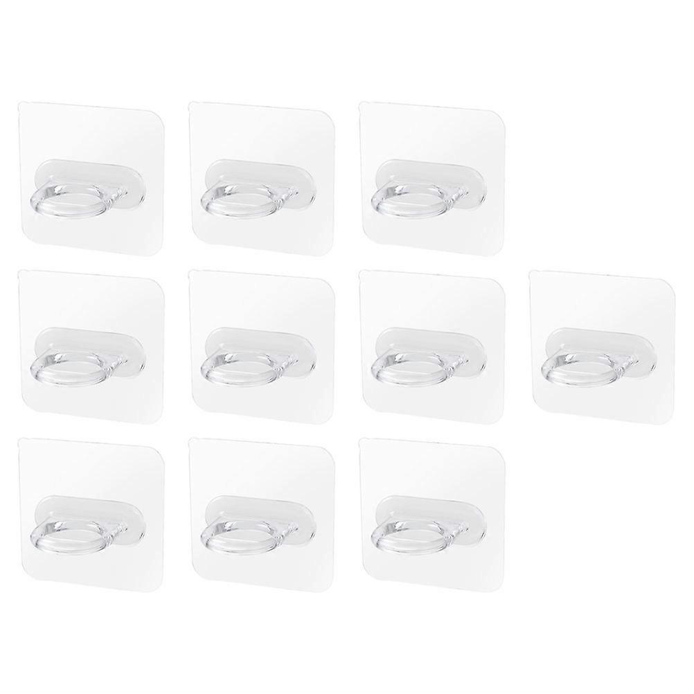 Bathroom Hook Rack Transparent Wall Hanging Hook for Storage 10Pcs