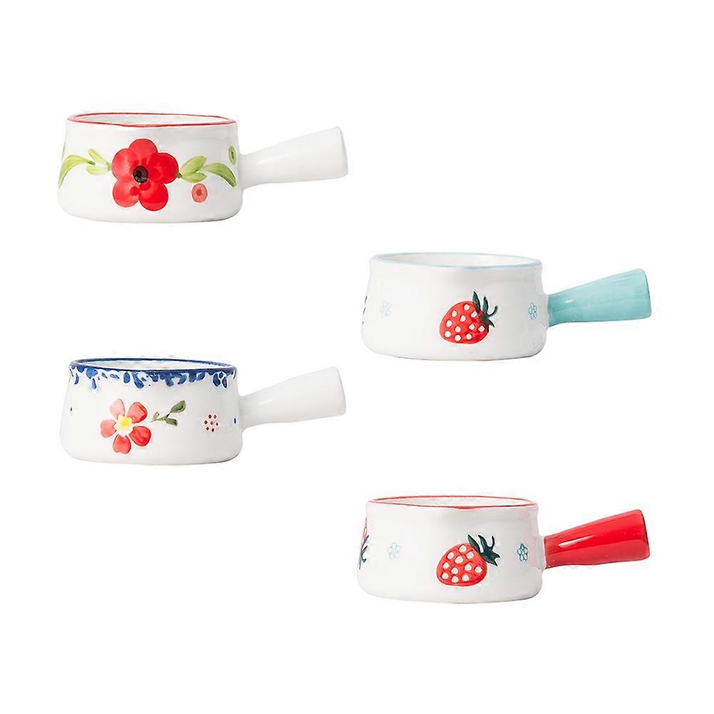 Ceramic Soup Milk Pots for Kitchen Use 4Pcs Mini Multipurpose Pots