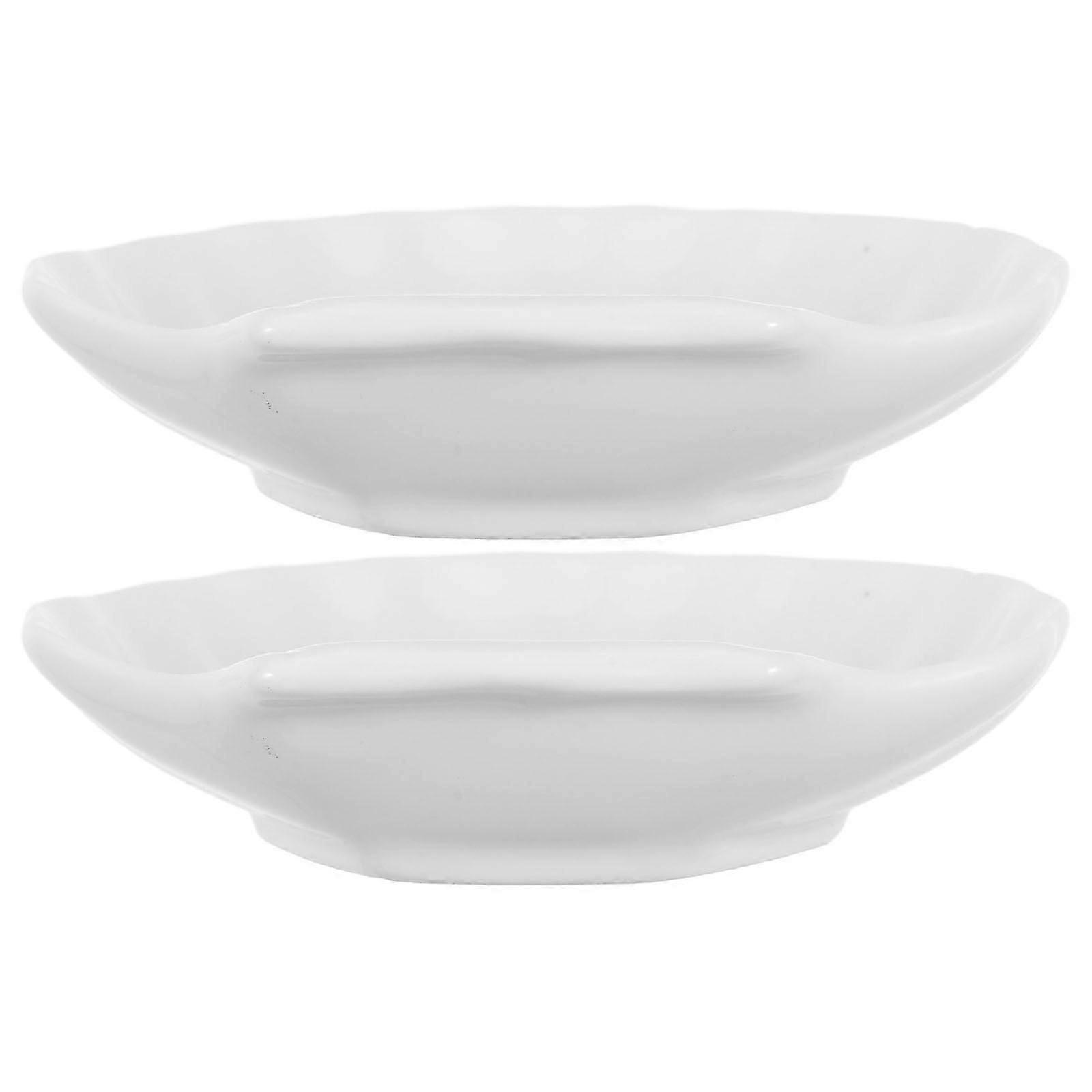 Ceramic Shell Dessert Plate for Holding Appetizer 2Pcs Snack Serving Plate