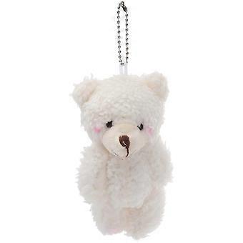 Cartoon Stuffed Animals Key Chain Pendants for Decoration Use 4Pcs White Bear
