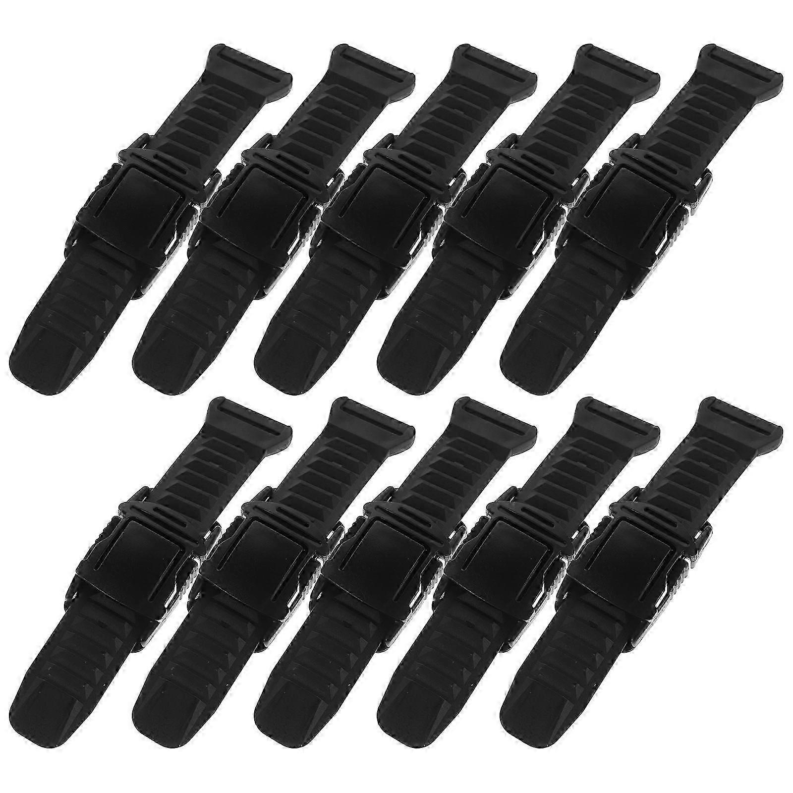 Black Plastic Backpack Buckles for Adjustable Strap Use 10Sets Included