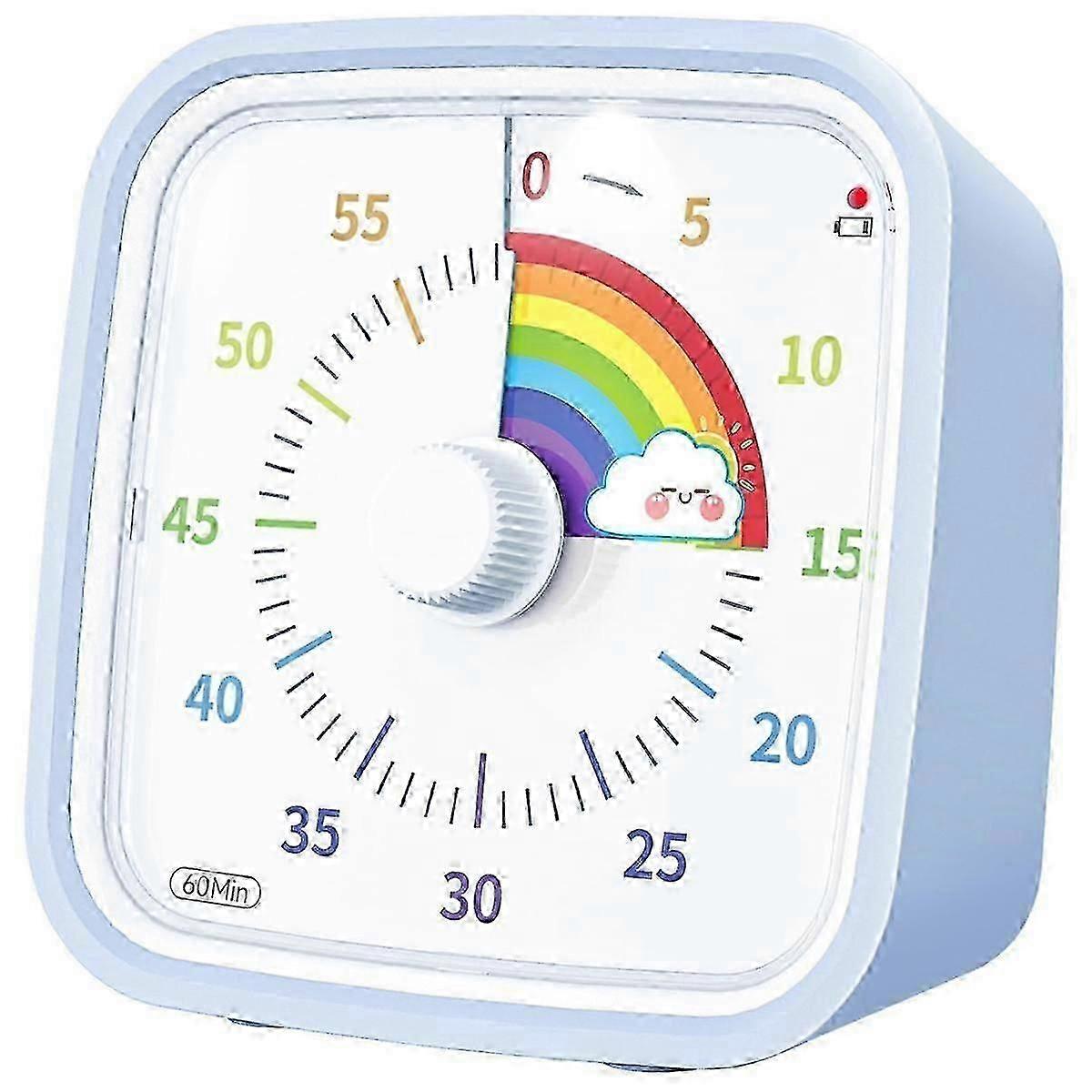60 Minute Visual Timer with Protective Case and Rainbow Disk for Silent Countdown Time Management