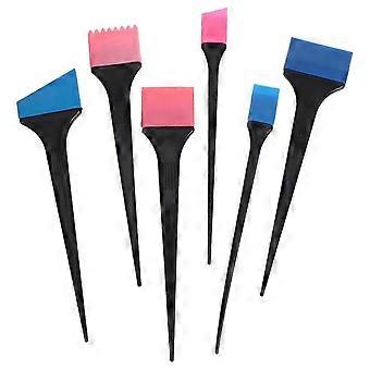 Siliconen Hair Dyeing Brush Tool Hair Coloring Brush Highlights Color Mixing Stirrer Kit voor kapsalon (zwart) (willekeurige stijl)