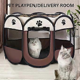 Foldable Pet Playpen Rabbit Cat Puppy Kennel Claw Resistant Cage Breathable Tent