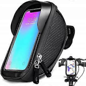 Bicycle handlebar bag and phone holder. Rigid and waterproof. Large capacity bicycle or motorcycle bag. Universal. Sturdy and durable.