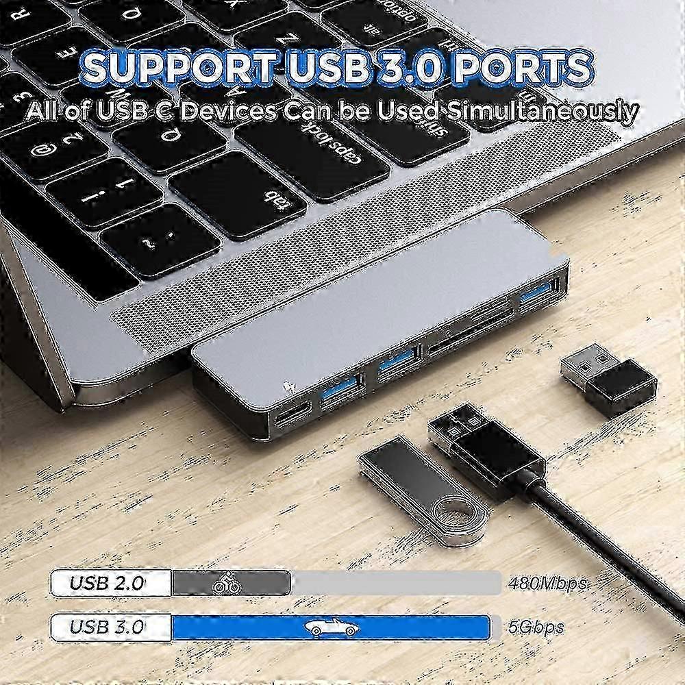 Usb C Hub Adapter Compatible With Macbook Pro/air, 6 In 1