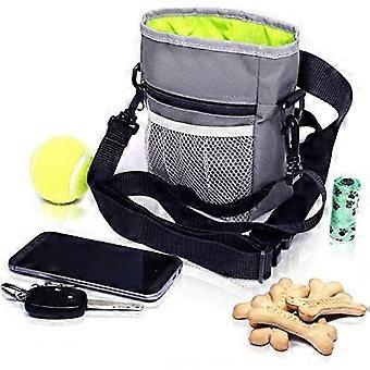 Pochette à friandises d'entraînement pour animaux de compagnie en nylon imperméable avec ceinture ajustable, sac à friandises portable pour chien pour les promenades et les courses en extérieur, deux poches