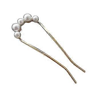 Franse haar vork elegante nep parel antislip lang dik haar opgestoken knot metalen U-vormige haarspeld stok vrouwen meisjes haaraccessoires