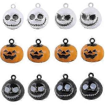 2025 Halloween Pet Collar Bells: 12pcs Pumpkin Ghost Skull Charms for DIY Dog Cat Jewelry Decor