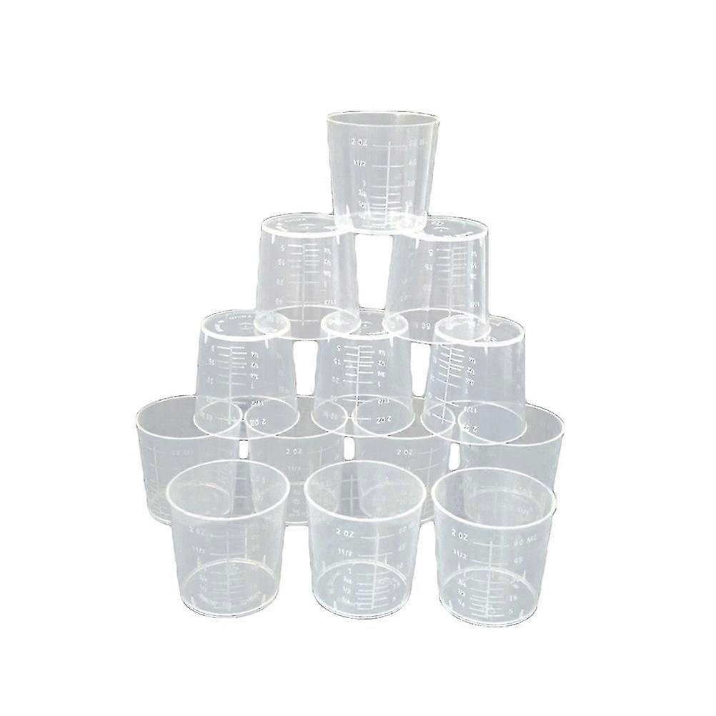 25Pcs 60ml Plastic Measuring Cups for Kitchen, Baking, Cooking & Lab Use