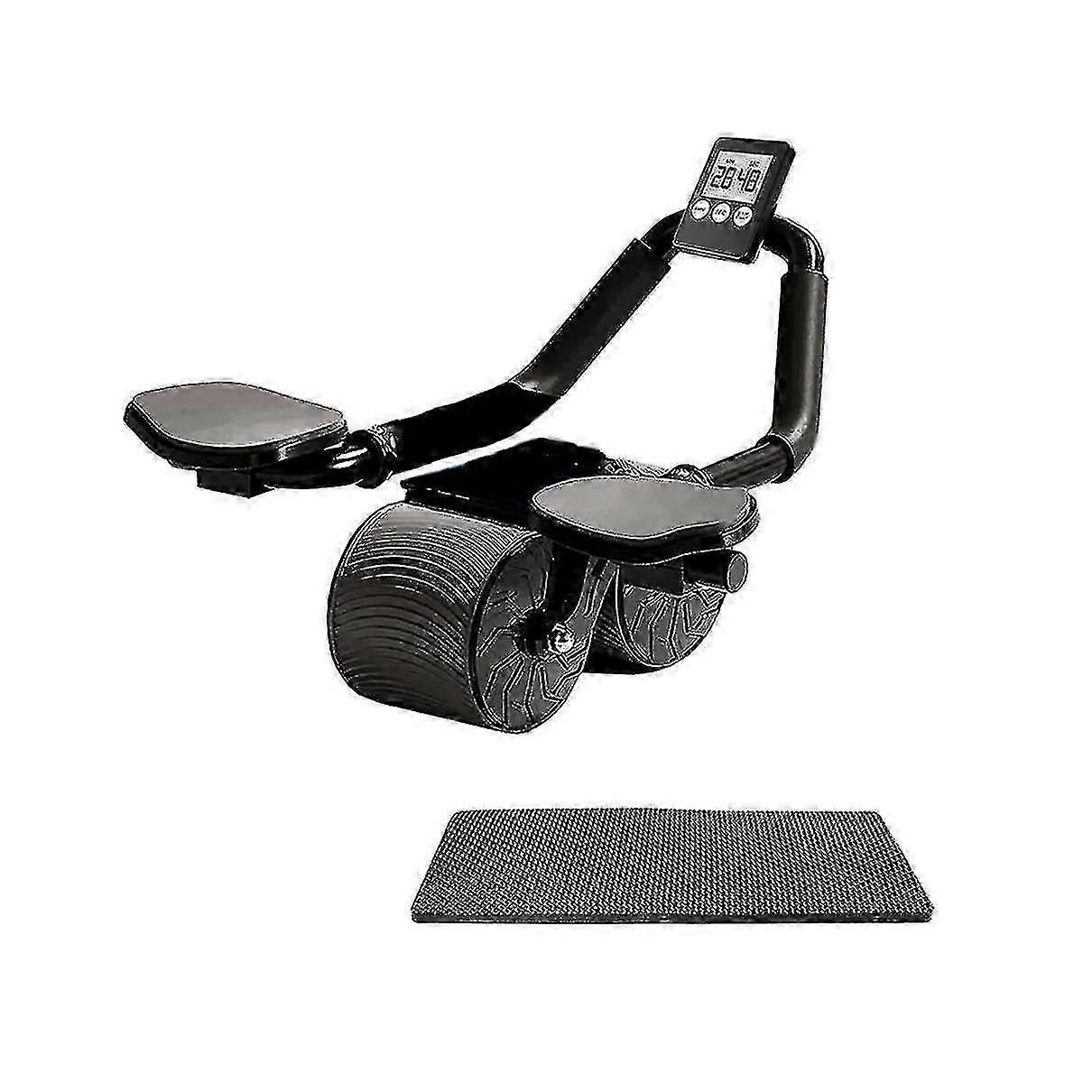 Self Rebound Abdominal Roller with Elbow Support and Timer - Abdominal Roller compatible with Core Workout, Ab