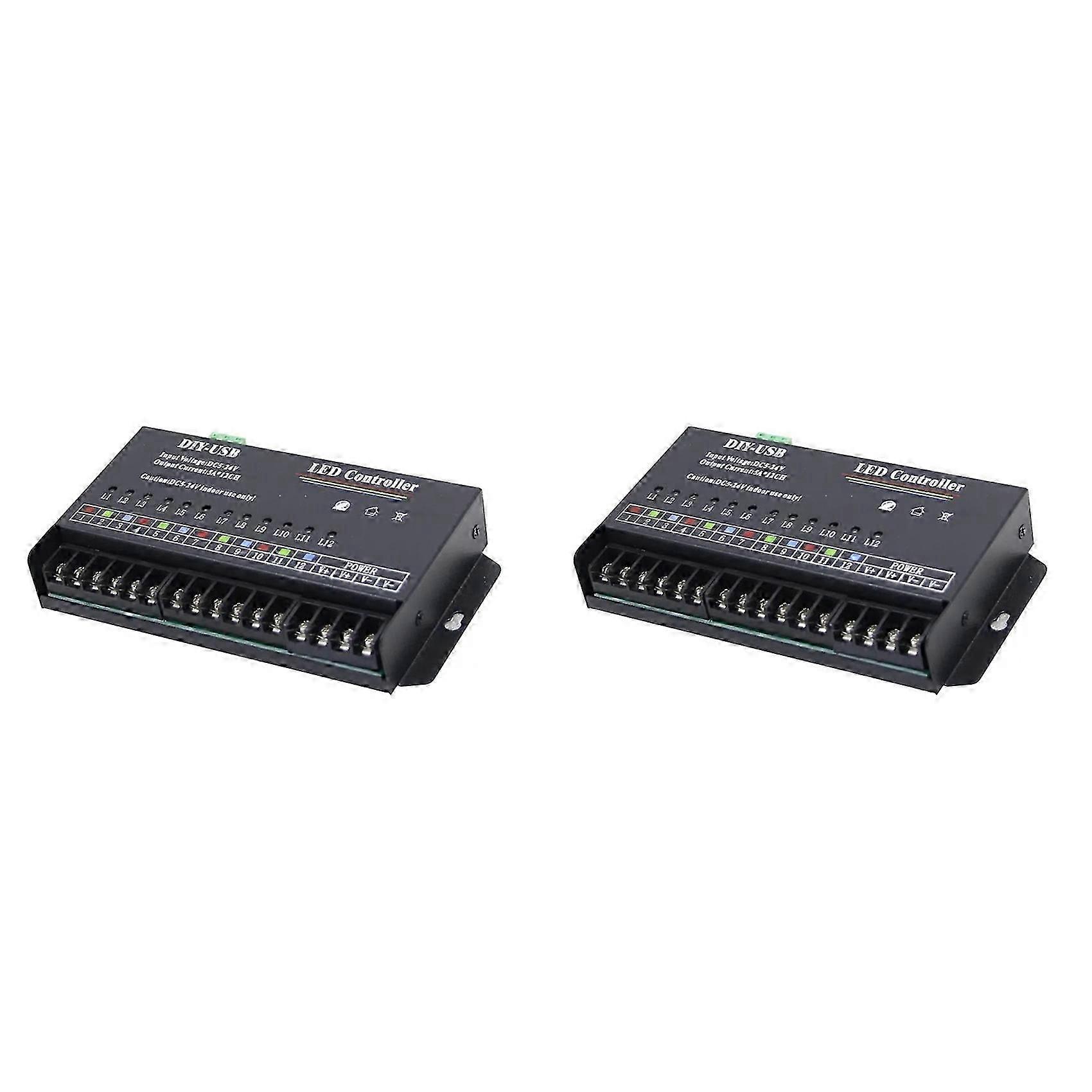 2X DIY Autonomous Programming Controller 12Way Programmable USB DIY LED RGB Controller for 3528 5050 Strip Module