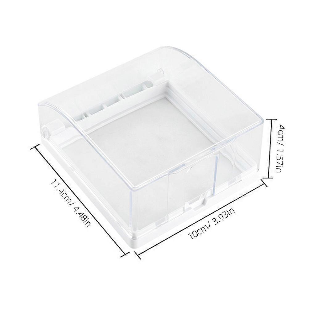 2pcs Transparent Plug Box Socket Plate Guard Receptacle Case Protector (86 Type)