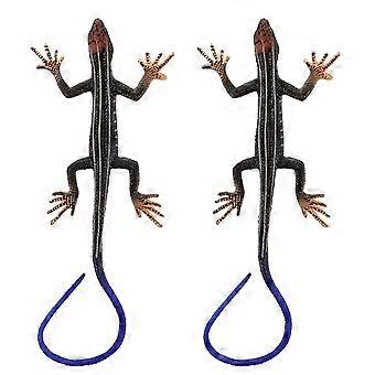Four Legs Lizard Model Plastic Animal Ornament for Decoration 2Pcs