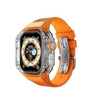 Transparent Protective Case Mod Kit with Silicone Band and Full Button Access for Apple Watch Ultra 8 49mm