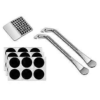 Reparatiesets voor binnenbanden van fietsen (bandenlichters, bandenplakkers, metalen rasp)